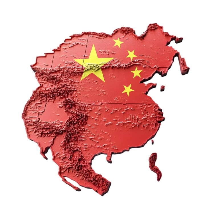 PSD mapa en 3d de china