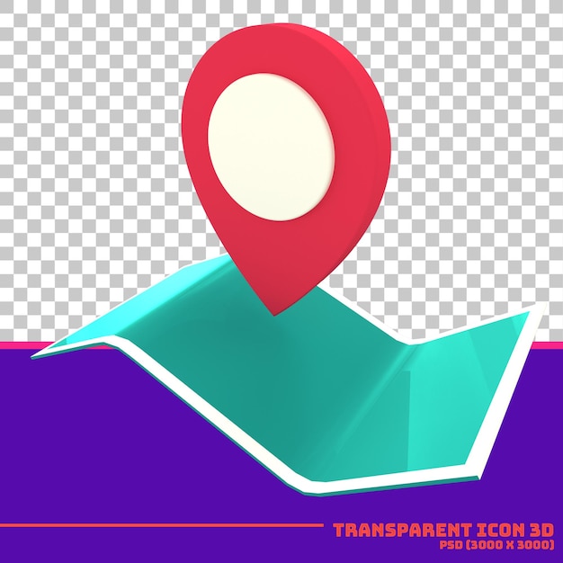 PSD mapa 3d com pin