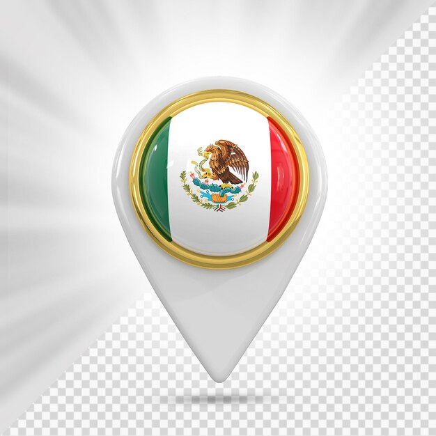 PSD mapa 3d da bandeira do méxico