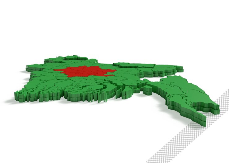 PSD mapa 3d de bangladesh