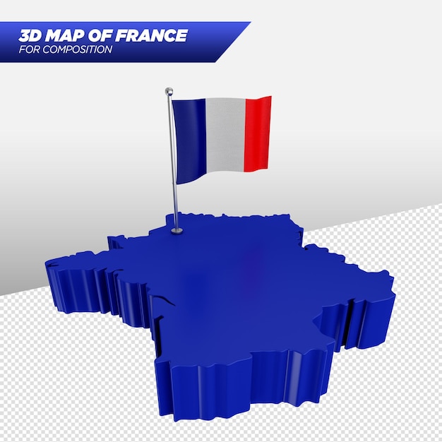 mapa 3d de francia para composiciones publicitarias