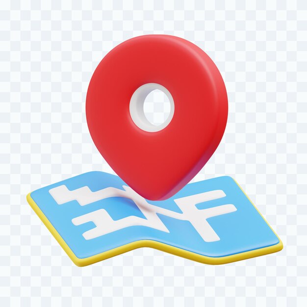 mapa, 3d, ilustración