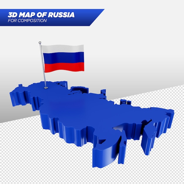 PSD mapa 3d de rusia para composiciones publicitarias