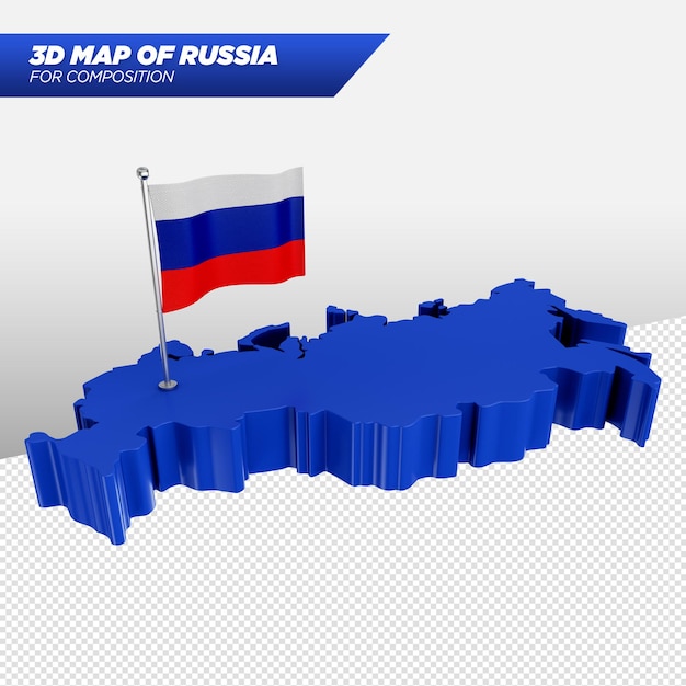 PSD mapa 3d de rusia para composiciones publicitarias