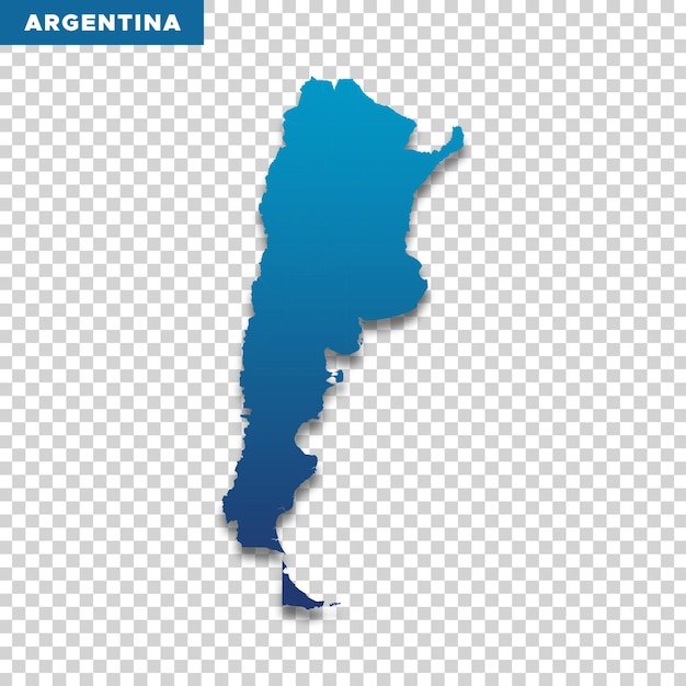 PSD mapa de argentina sobre un fondo transparente