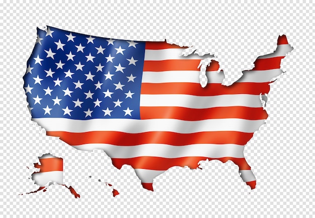 PSD mapa de la bandera de estados unidos