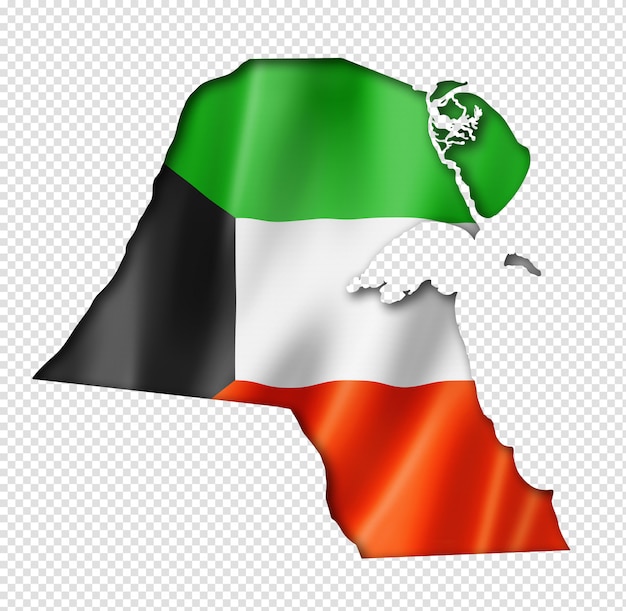 PSD mapa de la bandera de kuwait