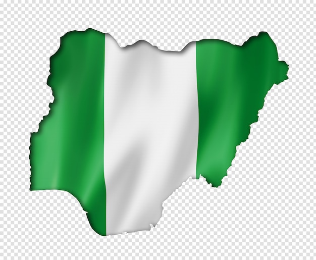 Mapa de la bandera de Nigeria