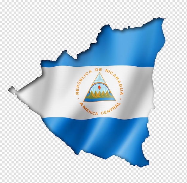 PSD mapa da bandeira da nicarágua