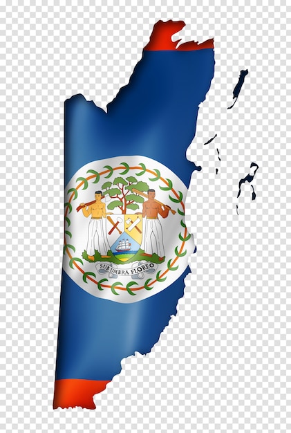 Mapa da bandeira de belize