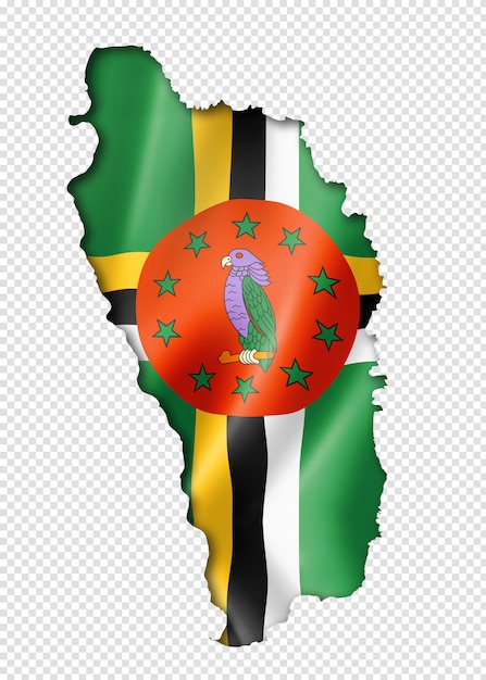 PSD mapa da bandeira de dominica