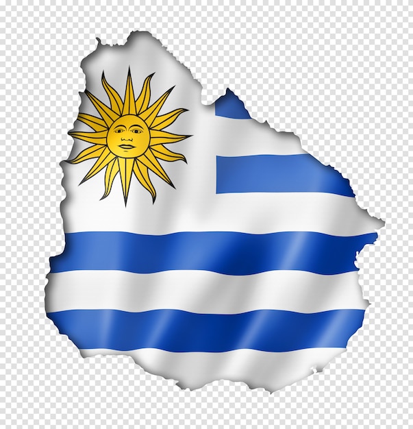 PSD mapa da bandeira de uruguaia