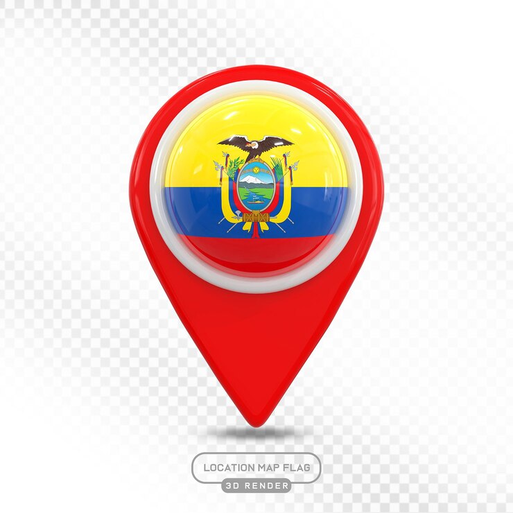 PSD mapa da localização do equador bandeira