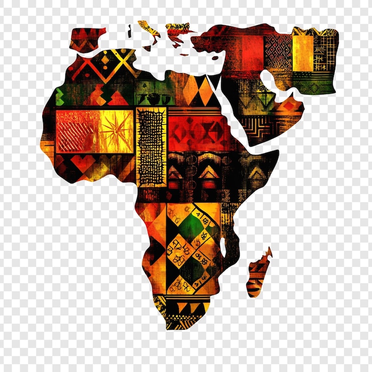 PSD mapa do continente africano