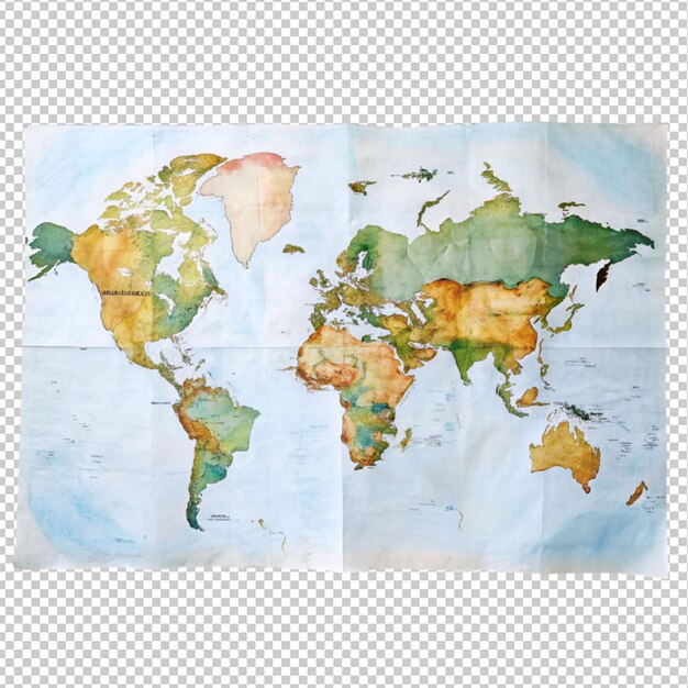 Mapa do mundo em fundo transparente