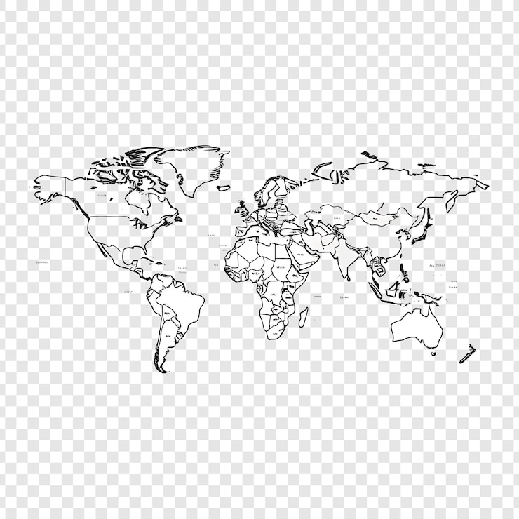 PSD mapa do mundo