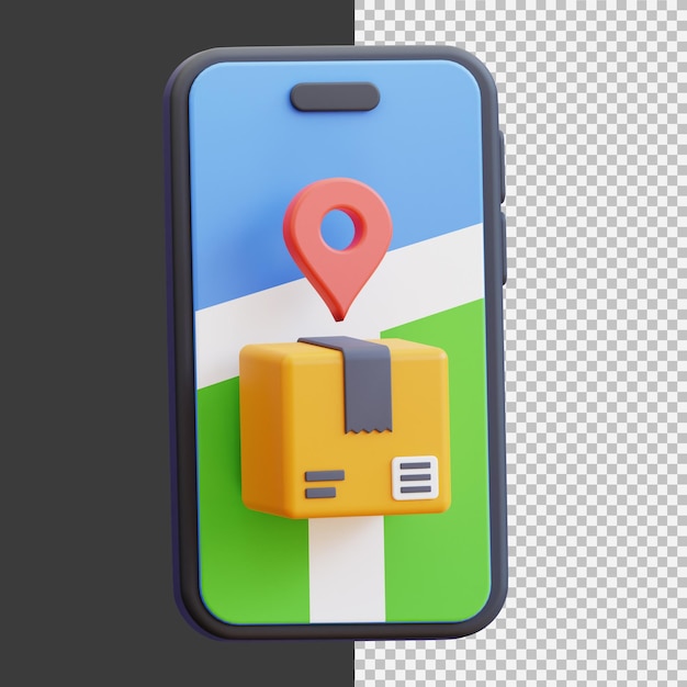 Mapa de entrega Ilustración gráfica en 3D