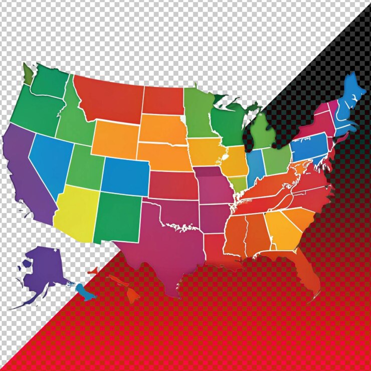 PSD mapa de los estados unidos de américa