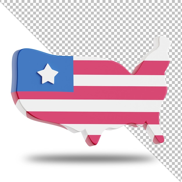 PSD mapa de estados unidos roto render 3d