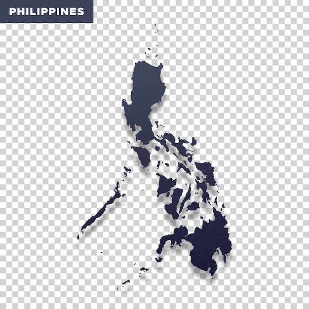 Mapa de Filipinas en un fondo transparente