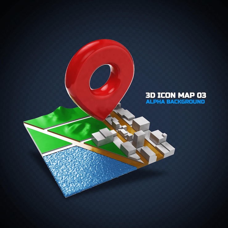 PSD mapa de iconos 3d 03
