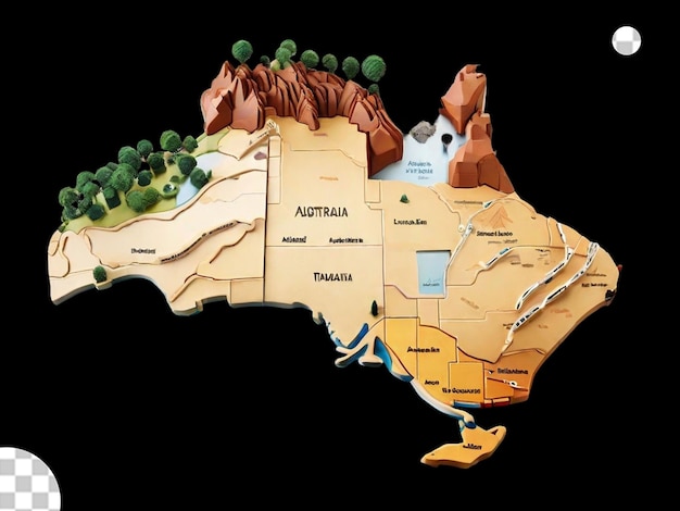 PSD un mapa modal austral en 3d