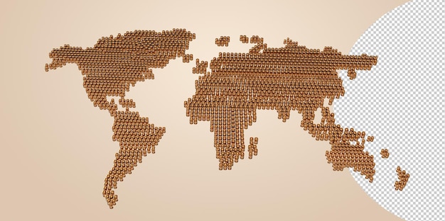 Mapa del mundo 3d globo PNG transparente