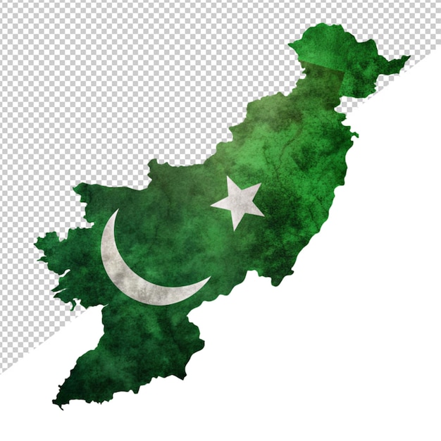 PSD mapa de pakistán en un fondo transparente