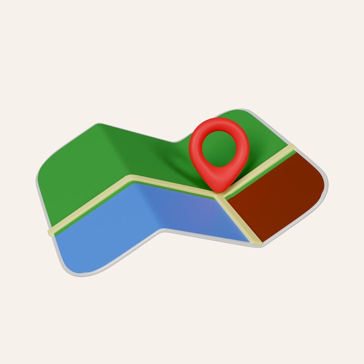PSD mapa plegado y pin de ubicación aislado mínimo icono de navegación icono aislado en fondo blanco ilustración de renderización 3d camino de recorte