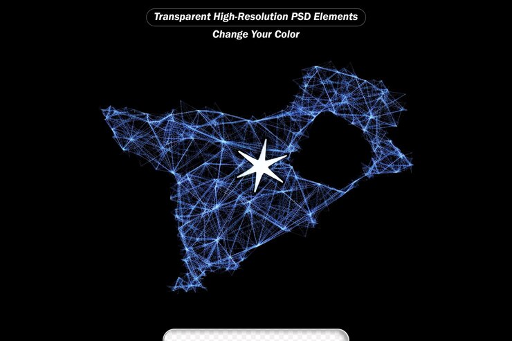 PSD mapa de la red digital de ecuador línea de conexión abstracta y punto