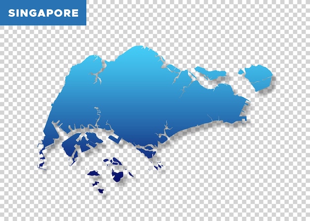 Mapa de Singapur sobre un fondo transparente