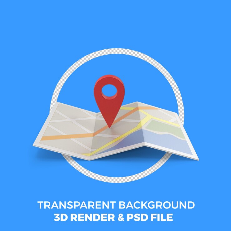 PSD mapa de ubicación 3d realista pin gps puntero marcadores ilustración vectorial para el destino