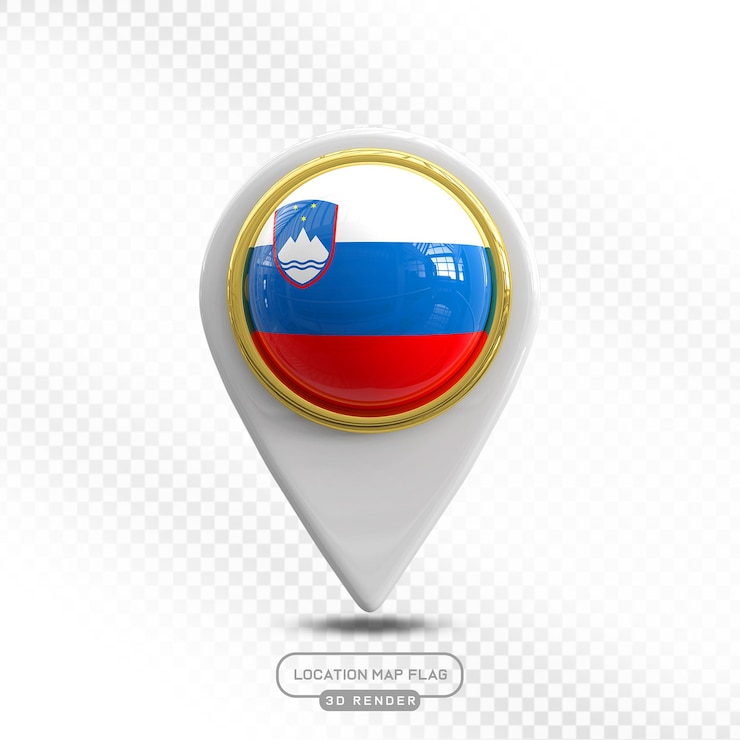 PSD mapa de la ubicación de eslovenia bandera