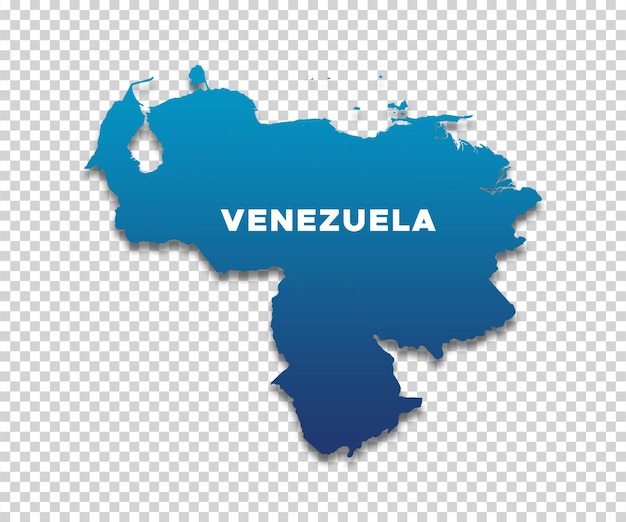 PSD mapa de venezuela en un fondo transparente