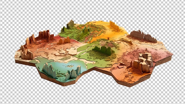 PSD mapas de jogos de cartão 3d mostrando 4 tipos diferentes de solo isolados em um fundo claro