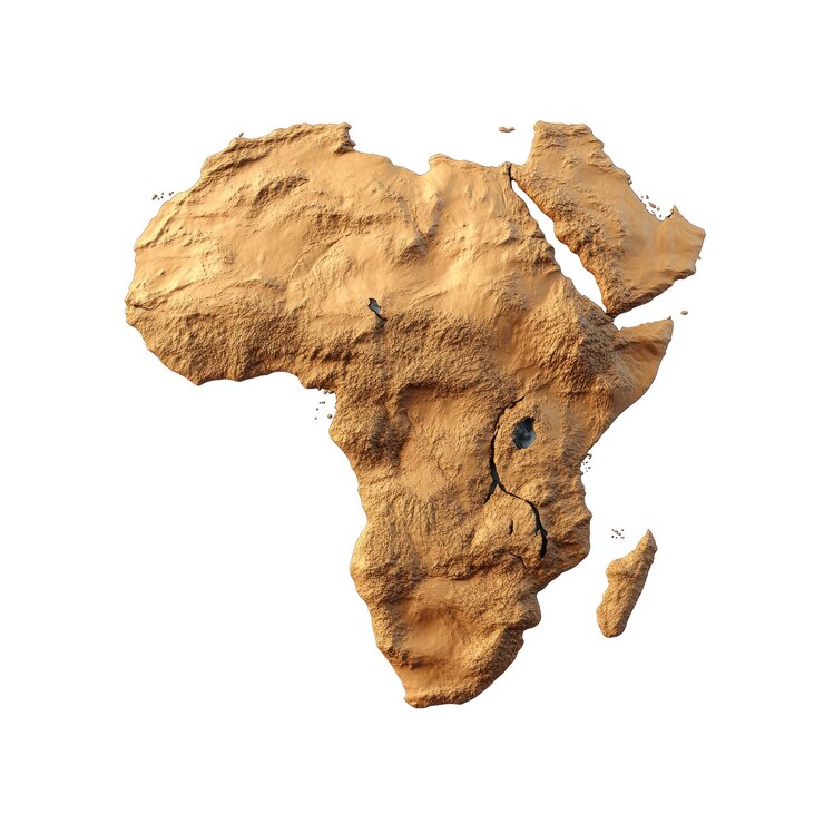 PSD mappa 3d dell'africa