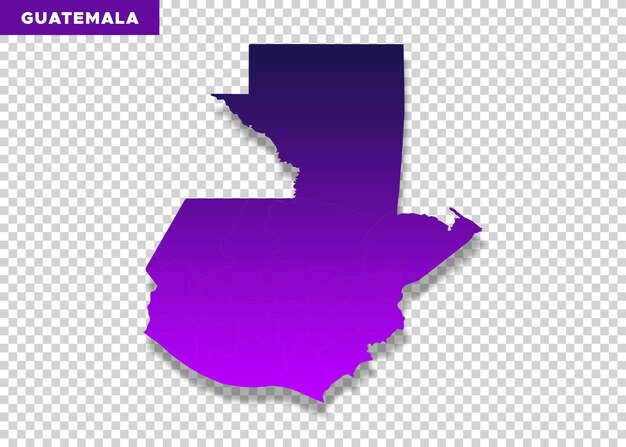 Mappa del Guatemala a colore viola su sfondo trasparente