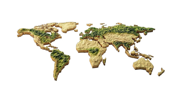 PSD mappa del mondo 3d
