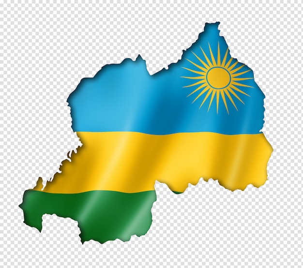 Mappa di bandiera del Ruanda