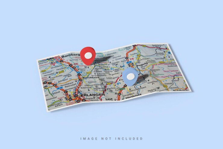PSD mappa mockup design con perno 3d