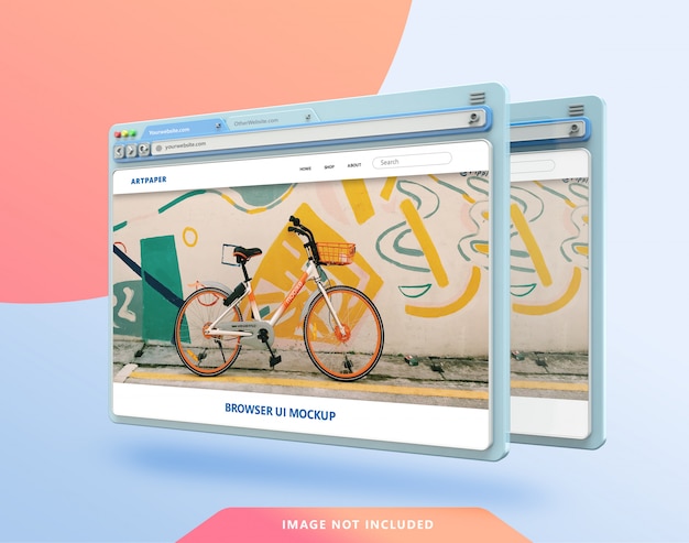 Maqueta 3d de interfaz de usuario del navegador web con color pastel
