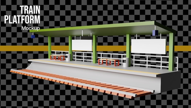 Maqueta 3D de la plataforma del tren