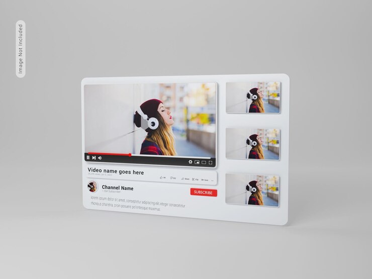 Maqueta 3d de reproductor de youtube