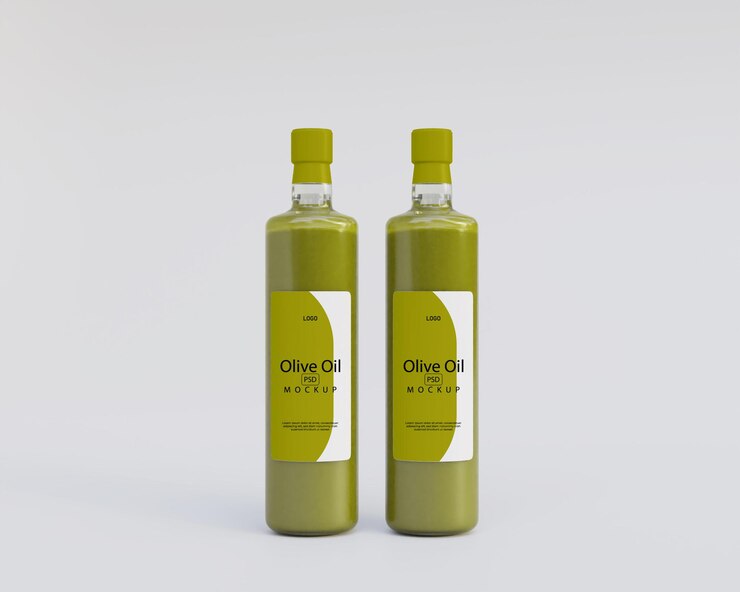 Maqueta de aceite de oliva realista 3d