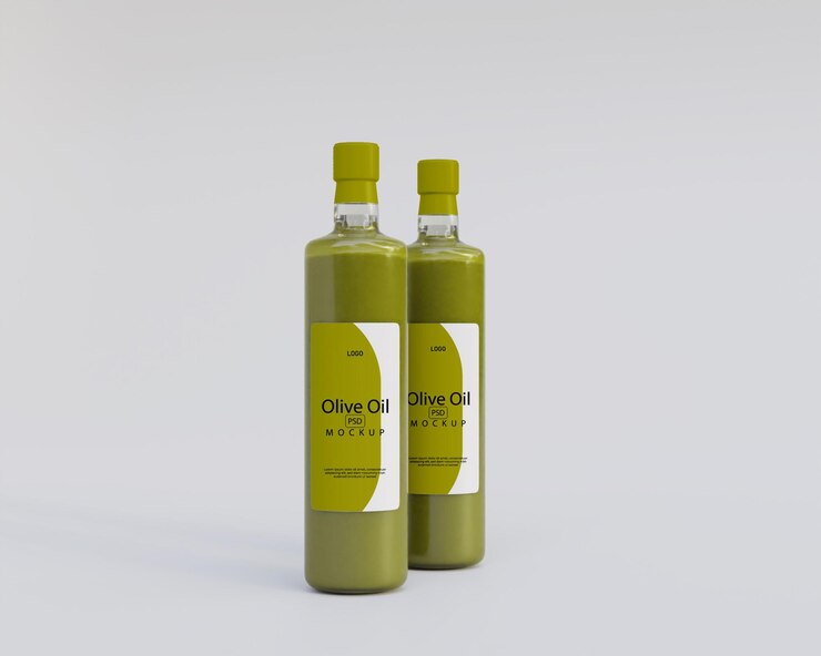 Maqueta de aceite de oliva realista 3d