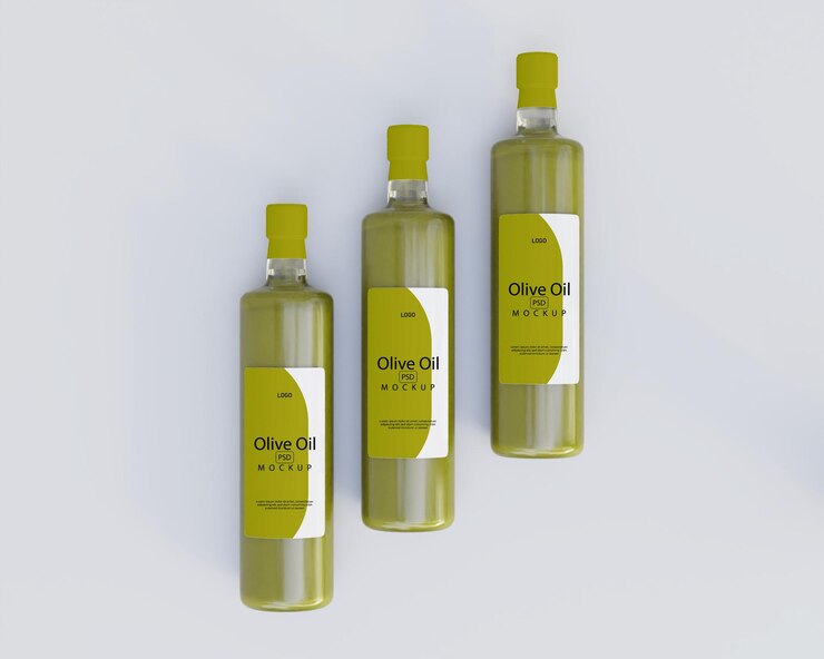 Maqueta de aceite de oliva realista 3d