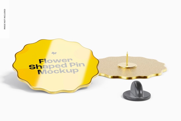 Maqueta de alfileres en forma de flor, de pie y caídos