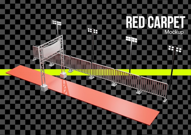 Maqueta de alfombra roja 3D para la ceremonia