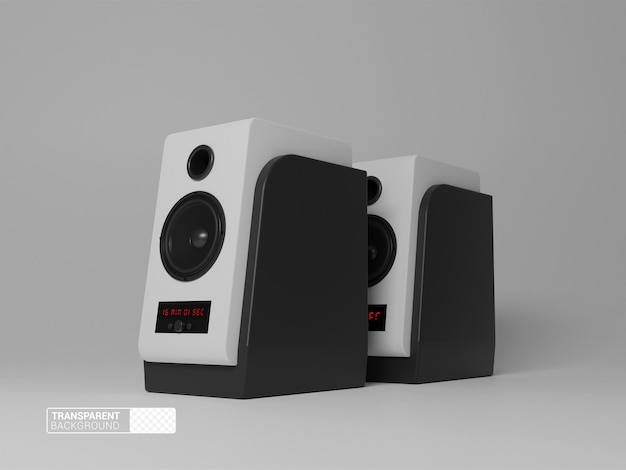 Maqueta de altavoz 3d con fondo transparente