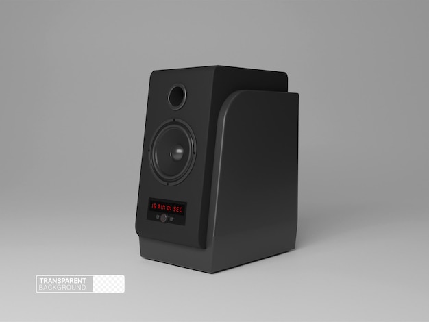 Maqueta de altavoz 3d con fondo transparente